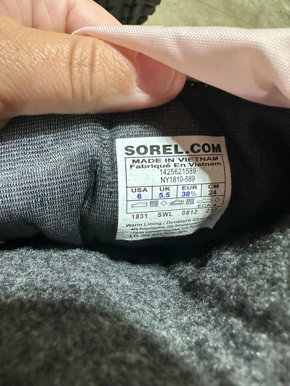 Sorel Flurry Kids Pink Black Snow Boots